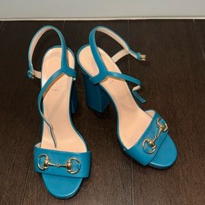 Turquoise green ish blue great condition Gucci heels